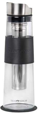 TEA SHOP - Jarra de Té - Jarra de Cristal Termorresistente con Tapa, Filtro y Hielera - 1 L - Accesorios para té o infusiones