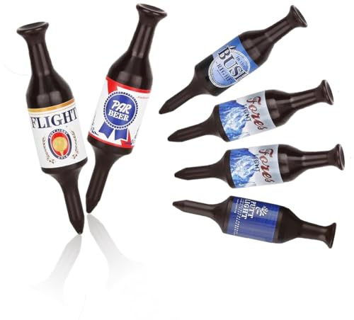 6 Stück Golf Tee Bierflasche, Golf Tees holz | Langlebigere und Stabilere Golf Tees,Weniger Reibung、Training Golf Tee，Geschenke für Golfspieler, 9 cm/3.54 Zoll Golf-Tees