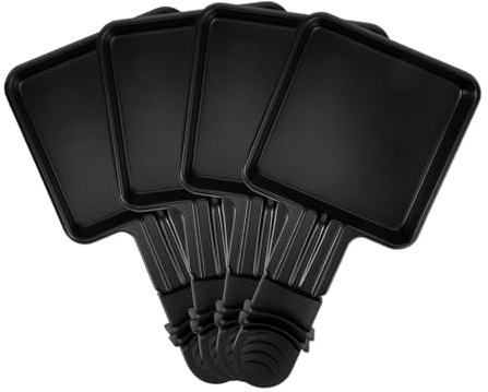 Poêles à Fromage Mini 4 Pièces en Acier Inoxydable pour Barbecue | Accessoire de Remplacement, Résistance aux Hautes Températures, Chauffage Rapide, Couleur Noire, Poignée