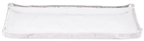 STOBAZA Glass Food Plate and Long Rectangular Glass Plate Large Size Japanese Style Serving Tray for Restaurant Tableware and Kitchen Food Storage