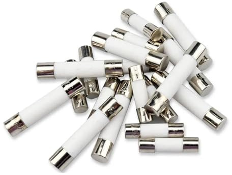 VAYEODEYU Fusibili in ceramica, Fusibili rapidi in ceramica tubolare 5x20 mm e 6x30 mm da 0,1 A a 30 A 250 V, confezione da 10(7a,6X30MM-20PCS)
