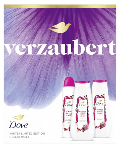 Dove Geschenkset Verzaubert Winter Limited Edition mit 2x Duschcreme und Anti Transpirant 225 ml + 225 ml + 150 ml