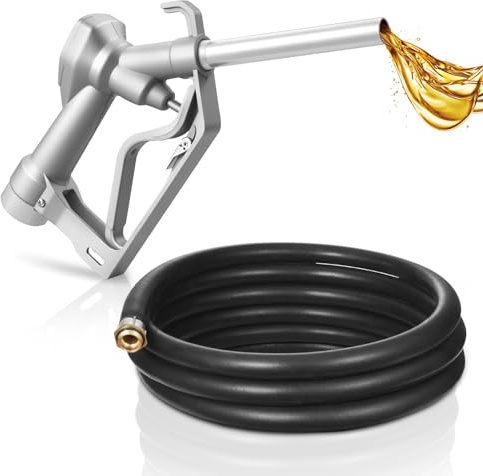 VEVOR 3/4-Inch NPT Fuel Nozzle with 10 ft Hose, Max Flow Rate 22.7 GPM | Diesel Gas Pump Nozzle with 2-Speed Trigger Lock & 0.78 in (OD=20 mm) Spout Used for Gasoline, Diesel, Kerosene, Silver