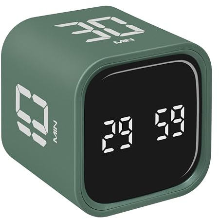 TFA Dostmann Pomodoro Timer Mini Cube Tärningstimer, 38.2061, kökstimer, för bakning eller lärande, för klauser, sporttimer, individuellt justerbar, definierad nedräkning, lätt att använda, grön