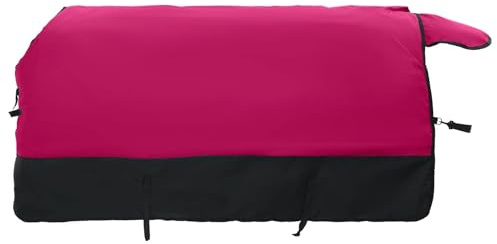 Hästfilt rosa svart 105 cm polyester vattentät andas vindtät med svansklaff justerbar för stallvide utomhus övergång vinterskydd