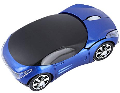 ASHATA Souris Optique Bluetooth, 2.4GHz Souris sans Fil Portable en Forme de Voiture 1600 DPI 3 Boutons avec molette de défilement pour Windows XP/Vista/Windows 7 / ME / 2000 / Mac OS(Bleu)