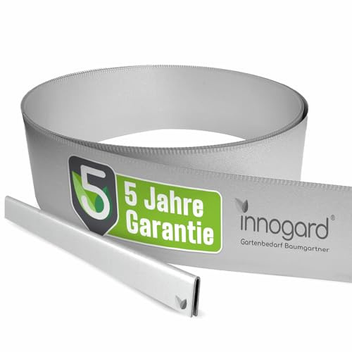 innogard Rasenkante Metall verzinkt L15 m H20 cm – Flexible Beeteinfassung 1 mm stark Rasenkantenband für Garten Beetbegrenzung Beetumrandung