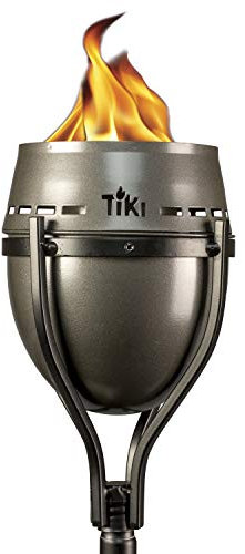 Tiki Brand 1118035 Island King Lanai Garden Torch, Silver