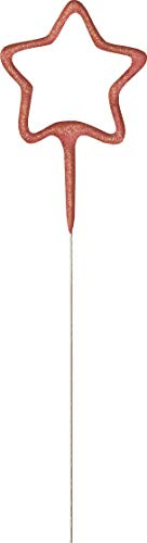 Dazzling Birthday Rose Gold Glitz Star Sparkler (17cm) - Stunning & Unique Party Decor - Perfect Centerpiece or Cake Topper - 1 Pc