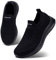 HKR Zapatillas Slip On para Mujer Walking Shoe Espuma ViscoeláStica EláStico Todo Negro 35 EU