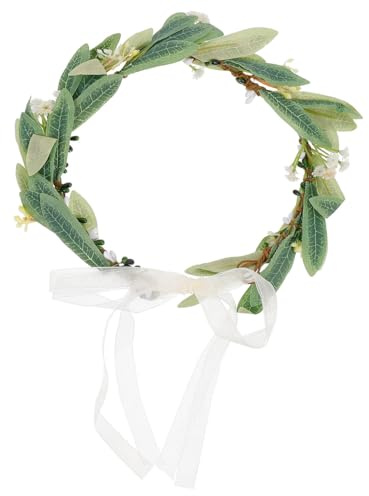 minkissy Braut Grünes Blatt Krone Stirnband Olivenblätter Frauen Mädchen Boho Kopfschmuck Floral Haarschmuck Foto Requisite Urlaub Feiertage Party