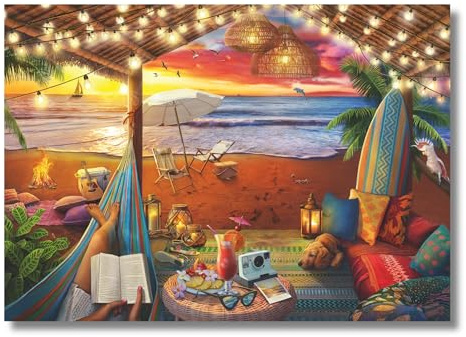 Ravensburger Puzzle 16795 - Solnedgång på stranden - 500 bit pussel för vuxna och barn över 10 år, med större bitar [Exklusivt på Amazon]