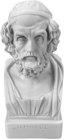 Homer Busto Cabeza Épico Poeta Autor Ilíada y La Odisea Estatua Griega Escultura de mármol fundido