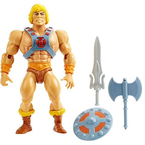 Masters of the Universe (Masters del Universo Orígenes) Figura He-Man, muñeco articulado de juguete (Mattel HGH44)