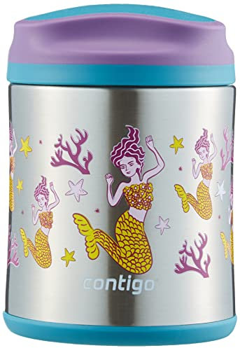 Contigo Food Jar, termo de acero inoxidable para sopas, verduras o fruta, 100 % antiderrame; fiambrera infantil; hasta 6 horas caliente, hasta 7 hora frío; para la guardería o el cole, 300 ml