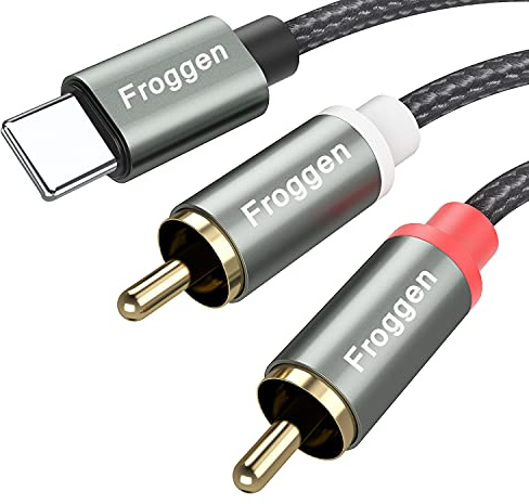 Froggen Câble RCA Jack Audio Stéréo Lightening Mâle a 2RCA Mâle Compatible avec Amplificateur Autoradio Chaîne HiFi Smartphone Barre de Son Home Cinéma TV