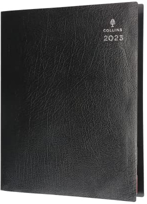 Collins Leadership A4 Wochenansicht (mit Terminen) Terminplaner 2023 Graphit (CP6740.99-23) – kompletter Business-Planer, Agenda und Journal Organizer – Schwarz