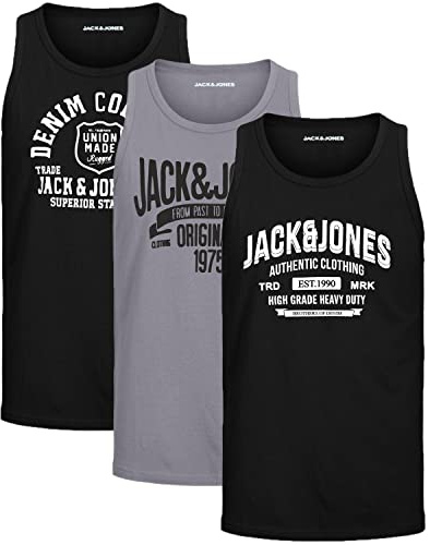 JACK & JONES Herren Tank-Tops Vielfältige Prints | Schmale Passform und atmungsaktive Baumwolle