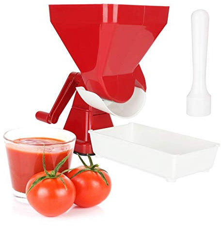 Spremiagrumi Manuale per Pomodoro, Passapomodoro Manuale, 20 x 17 x 31 cm, con Filtro in Acciaio Inossidabile, con Base a Ventosa, Passa Pomodoro Manuale, per Frutta e Verdura