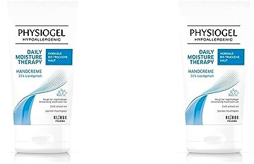 PHYSIOGEL Daily Moisture Therapy Handcreme 50 ml – feuchtigkeitsspendende Handcreme für sehr trockene Hände – regeneriert & repariert die Hände mit milden Inhaltsstoffen (Packung mit 2)