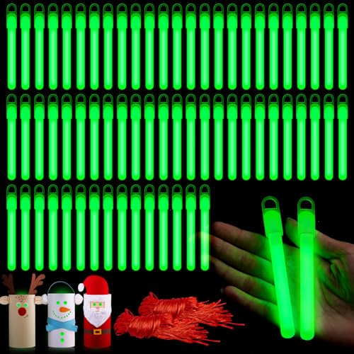 Lewtemi 100 Pack Glow 4 Inch Green Sticks Bulk, Glow in the Dark Party Supplies Birthday and Holidays