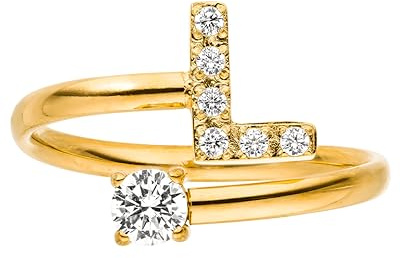 Purelei Buchstaben Ring – Damenring aus langlebigem Edelstahl – Wasserfeste Ringe – Verstellbare Ringe von Größe 50 bis 60 – Modeschmuck für deinen individuellen Look