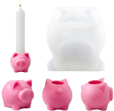 Silikon Kerzenhalter Form,Schwein Silikonform Kerzenformen DIY | Kerzenständer Silikonform Kerzenhalter,Gießform Kerzenhalter für Kerzenständer,Tablett,Schmuckorganizer,Heimdekorationen