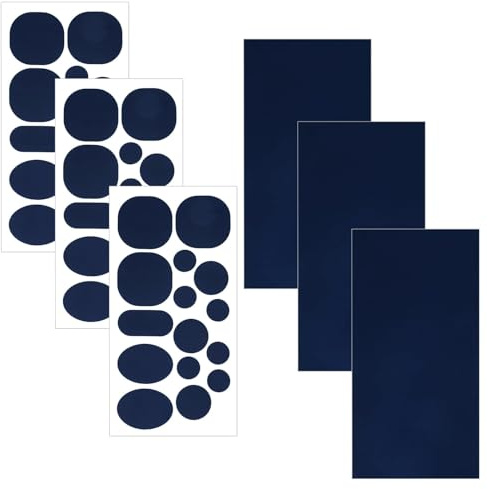 TAIANJI 6 Blatt Daunenjacke Reparaturflicken Nylon, 48 Stück Flicken Selbstklebend Wasserdicht Reparatur für Daunenjacke, Oberbekleidung (Blau)