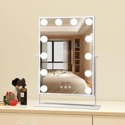 Belle Box The Hollywood Mirror with touch-controlled, dimmable LED lights, three color modes, and 5x magnification is the perfect vanity mirror. A stylish mirror with lights for any dressing room