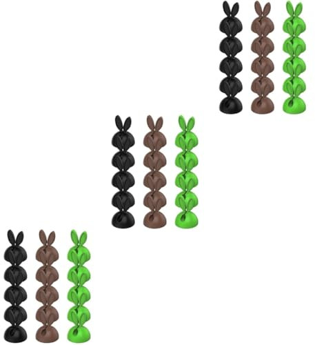 jojofuny 90pcs Cartoon Clips Silicone Cord Organizer for Headphones Chargers Wire Holder Black Green for Home Office Use