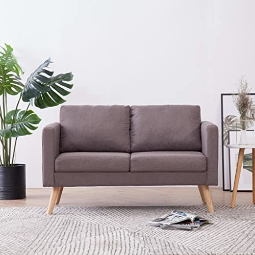 BUKSCYJS Sofas,Gartensofas,Schlafsofas,Gartenmöbel,2-Sitzer-Sofa Stoff Taupe für Hinterhöfe, Terrassen, Pools, Balkone, Veranden oder Gärten