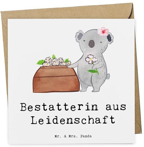 Mr. & Mrs. Panda Deluxe Karte Bestatterin Leidenschaft - Geschenk, Gruß, Glückwunsch, Jubiläum, Beruf, Einladungs, Geburtstags, Ausbildung, Danke
