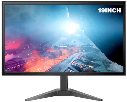 YOTETION Monitor HD da 19 pollici (1440 x 900), frequenza di aggiornamento 75 Hz, HDMI x1, VGA x1, piccolo monitor sottile per laptop, computer e desktop, visualizzazione LED, connessione