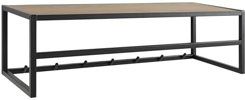 möbelando Garderobenpaneel >Seaford< in Wildeiche; schwarz, MDF, Stahl - 77x22x28 (BxHxT)