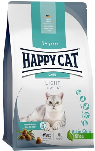 Happy Cat - Care Adult Light M-Serie - Low fett Trockenfutter für Katzen & Kater - weniger Fett - 4 kg