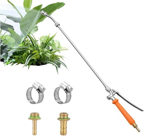Pflanzgießkanne - Metall Gießstab Gartenschlauchstab | Hochbeanspruchung Pflanzgießkanne Verstellbarer Gartenpferdestab mit mehreren Sprühmustern Langstrecken-Sprühdüse für