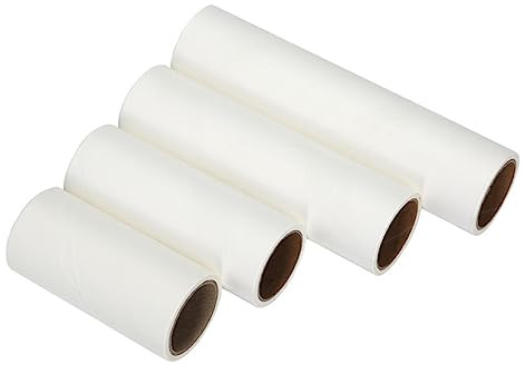 Didiseaon Nastro di Pulizia per Rulli Levapelucchi 4 Pezzi da 60 Fogli Carta Adesiva Strappabile 19 Cm per Rimozione Peli Animali Accessorio Toelettatura Gatti