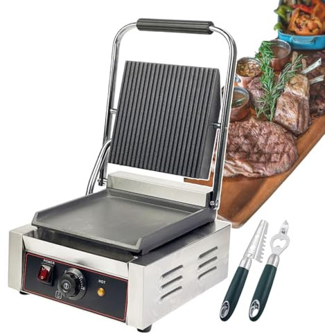 forplubossmmp Sandwicheras Eléctricas Comerciales Y Prensas De Pan Parrilla con Placas Antiadherentes De Doble Cara 50-300 ℃ / Tostadoras De Sándwich Antiadherentes para Opciones De Cocina,Smooth