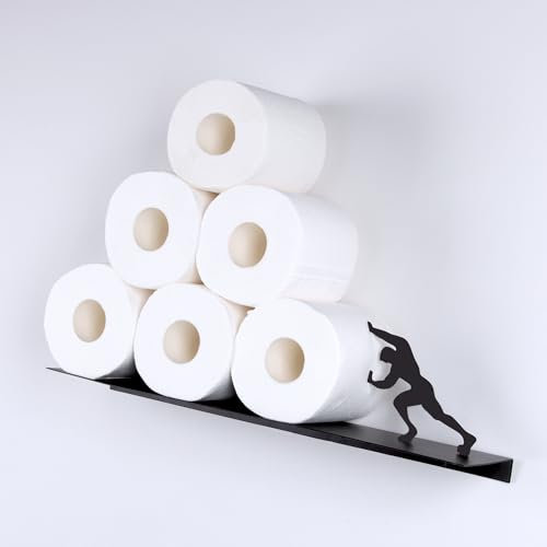 Portarotolo di carta igienica, divertente supporto da parete per carta igienica, versatile decorazione da parete in metallo per bagno, per rotoli di fazzoletti, salviette, asciugamani