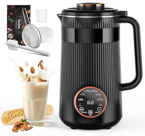 8 in 1 Automatic Nut Milk Maker,35oz Homemade Almond, Oat, Coconut, Plant Based Milks and Non Dairy Beverages, Soy Milk Machine with 10 Blades, 12 Hours Timer/Self-clean/Keep Warm/Boil Water