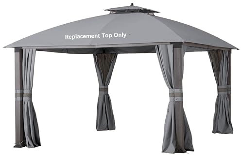 JANCANOPY Ersatz-Pavillon-Oberteil für Eagle Brooke Pavillon Modell A101007600, A101007603, A101007604, 10 x 12 cm, Grau