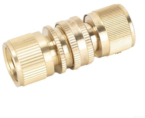 Connettore per tubo flessibile a doppia estremità per tubi da giardino e irrigatori Adattatore per rubinetto in metallo rame