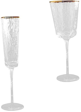 HOMOBABE 2piezas Vasos De Vino y Champán Elegantes De Cristal Diseño De Martillo Para Fiestas y Celebraciones Decoración De Mesa Atractiva y Saludable