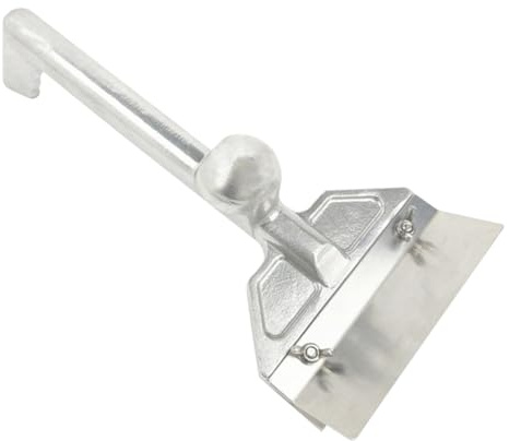 FONDOTIN Grattoir à Grille Professionnel en Acier Inoxydable pour Barbecue et Plancha, Manche Long Antibrûlure, Raclette Résistante la Chaleur, Outil de Nettoyage Extérieur Polyvalent