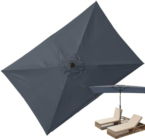 Remplacement De Parasol De Terrasse | Toile Rectangulaire De Remplacement Pour Parasol | Toile Supérieure Imperméable Pour Parasol Déporté Jardin Plage Et Serres, 3 X 2 M
