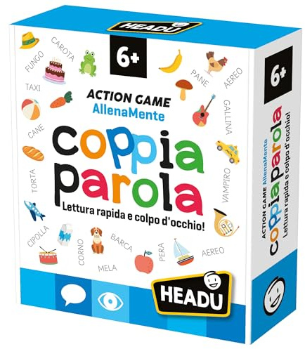 HEADU - Coppia Parola - Un gioco Di Lettura Rapida e Colpo D'Occhio | Giochi Educativi 5 6 7 8 Anni, Giochi Da Tavolo Bambini, Giochi Di Parole, Regalo Bambino 6 Anni, Regalo Bambina 7 Anni