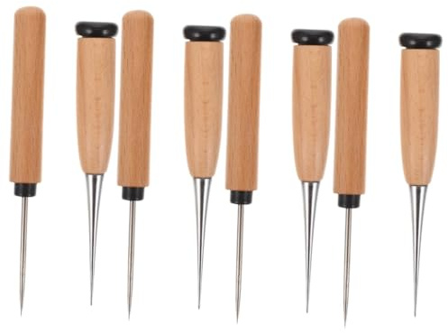 HOMSFOU 4 Ensembles Outils De Couture Cuir Avec Poignée Aiguilles De Piquage Pour Artisanat Diy Perforateurs Pratiques Pour Cuir Toile Et Réparation De Sacs 2 Pièces * 4