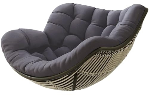 Schaukelstuhl Auflage wasserdicht Rattan Wohnzimmer, Bequemer Schaukelsessel Kissen Outdoor Indoor, Hängesessel Kissen Outdoor, Papasansessel Kissen Auflage Doppelt Für Garten, Terrasse ( Dunkelgrau )