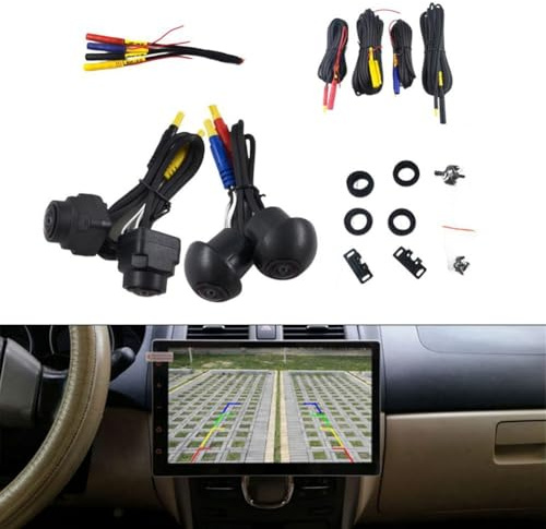 Cámara completa de coche de 360 grados con tecnología de visión nocturna, AHD para una mayor visibilidad en entornos oscuros