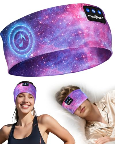 MUSICOZY Sleep Headphones Headband,Adjustable Sleeping Headphones | Cooling Fabric & HD Hi-Fi Speakers For Side Sleeper Travel Yoga Audio Books. Great Sleep Gifts & Comfortable Fit.